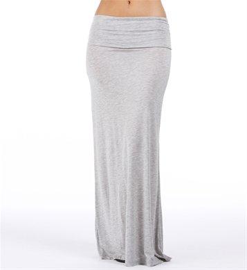 Heather Gray Jersey Maxi Skirt Kabayare