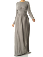 Heather Gray Solid Jersey maxi dress Kabayare