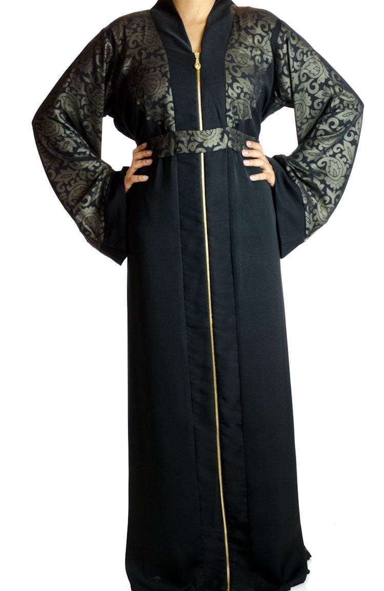 Henna Chiffon Zipper Abaya Kabayare
