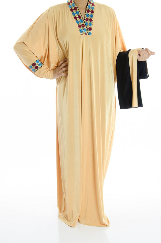Hiilwa collar embroidery Jersey Abaya Kabayare