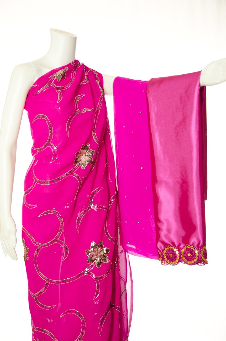 Hot Pink Charms Saree Dirac Kabayare