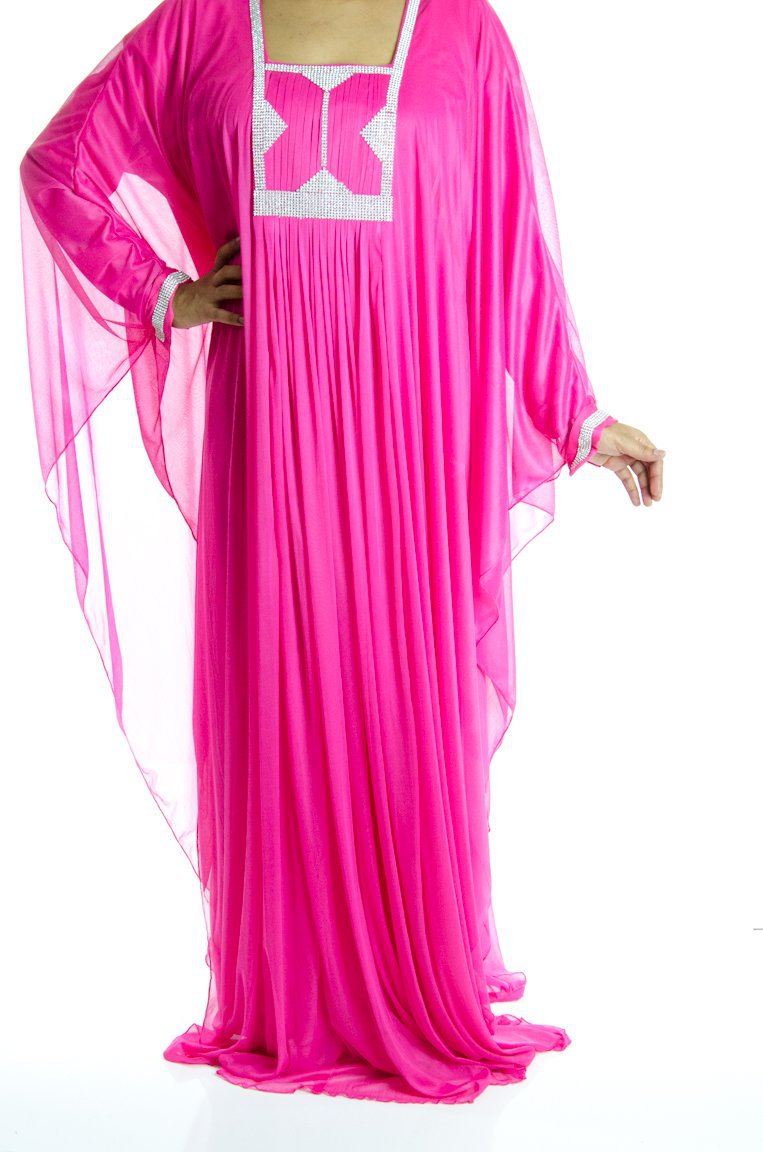 Hot Pink jersey Kaftan Kabayare