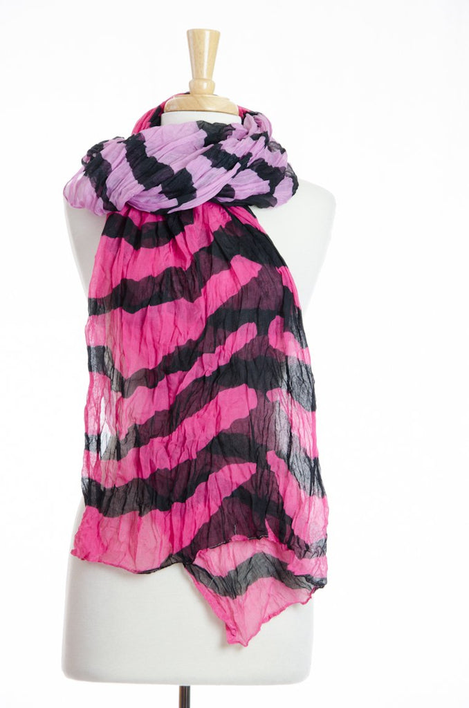 Hot Pink Paris Love Crinkle Scarf Kabayare