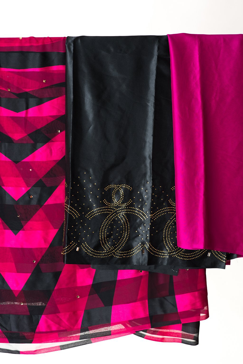 Hot Pink Pattern Chiffon Dirac Kabayare