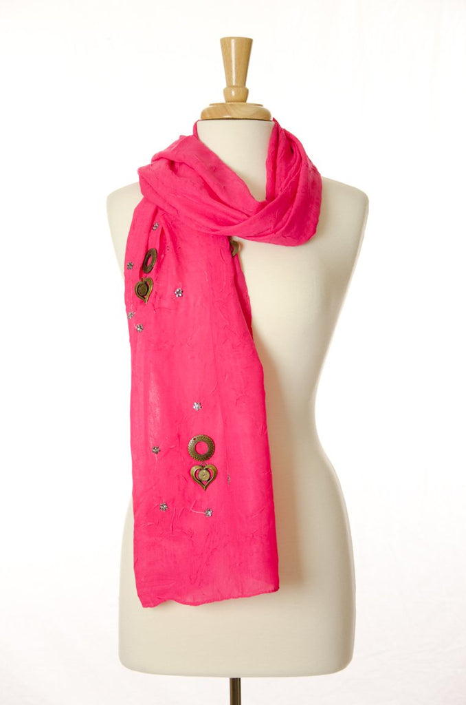 Hot Pink Pendant Scarf Kabayare