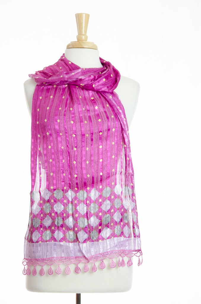 Hot Pink Satin Scarf Kabayare