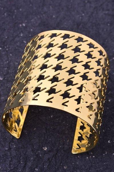 houndstooth Gold cuff bracelet Kabayare