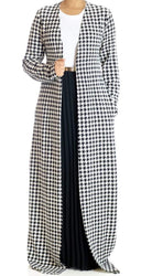 Houndstooth maxi Cardigan Kabayare