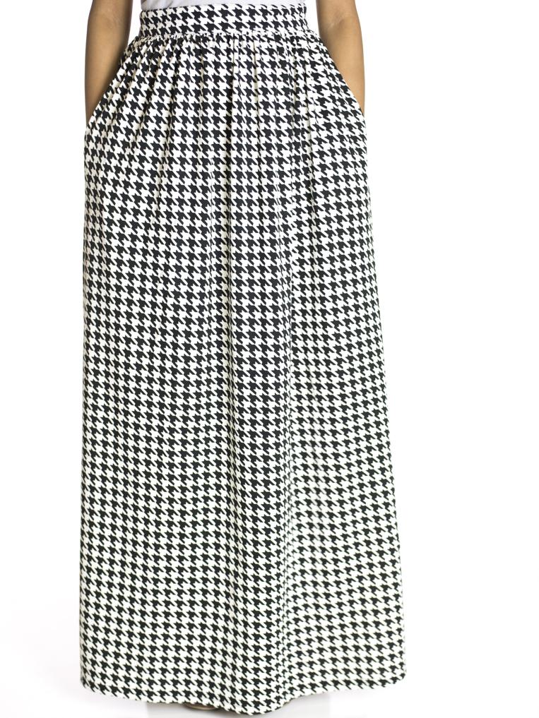 houndstooth Maxi Skirt Kabayare