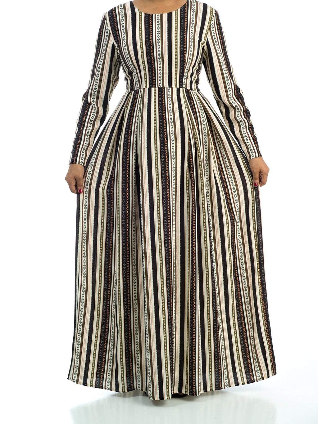 Ivory abstract seamless pattern Maxi dress Kabayare