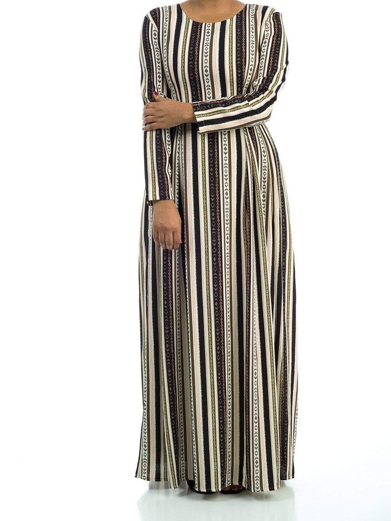 Ivory abstract seamless pattern Maxi dress Kabayare