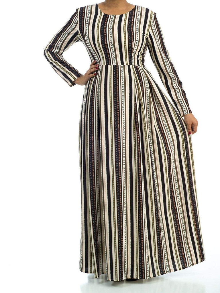 Ivory abstract seamless pattern Maxi dress Kabayare
