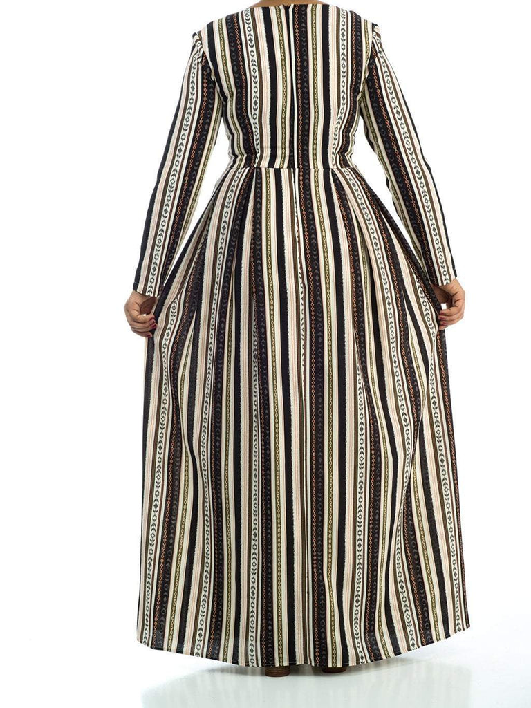 Ivory abstract seamless pattern Maxi dress Kabayare