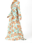 Ivory Aquilegia long sleeve Maxi dress Kabayare