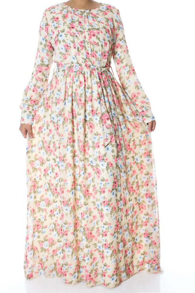 Ivory boquete Floral Maxi Dress Kabayare