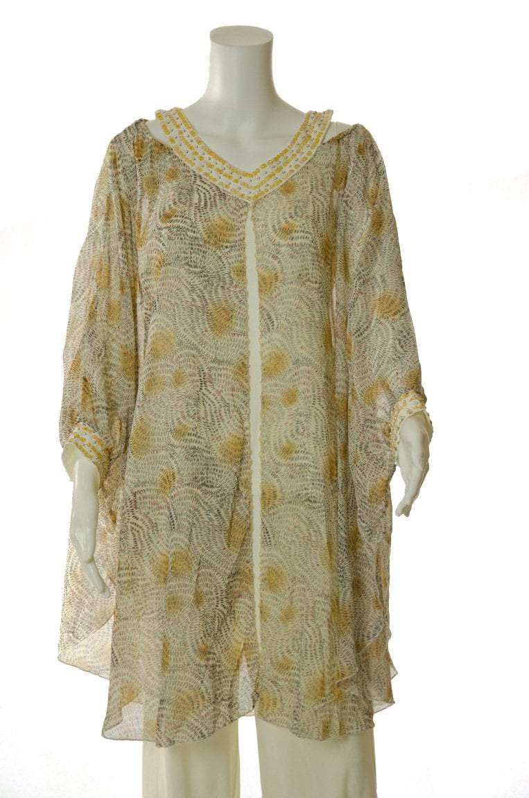 Ivory ChiffonTunic Set Kabayare