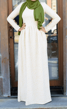Ivory gold flakes Maxi dress Kabayare