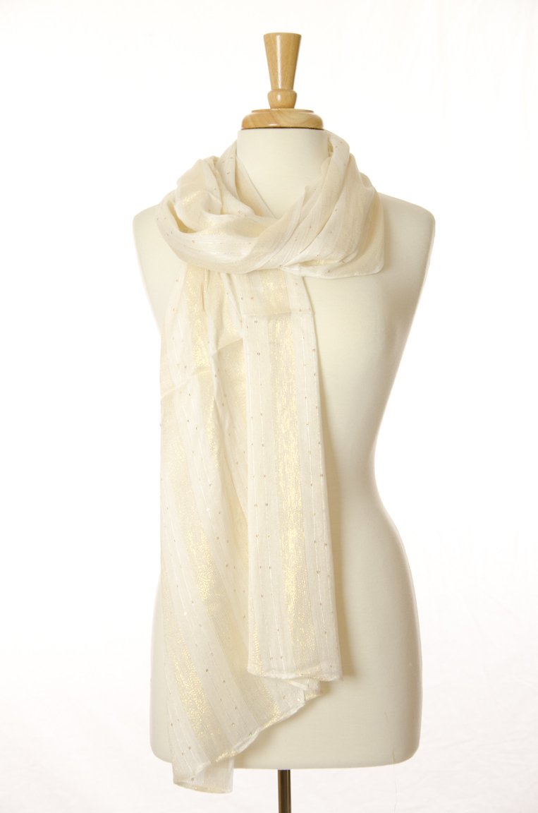 Ivory Golden Flare Scarf Kabayare