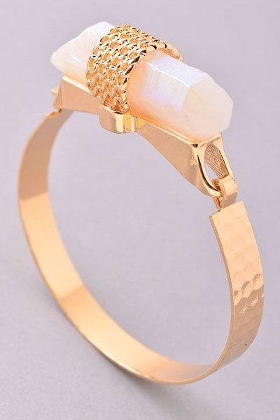 Ivory Stone Gold cuff bracelet Kabayare