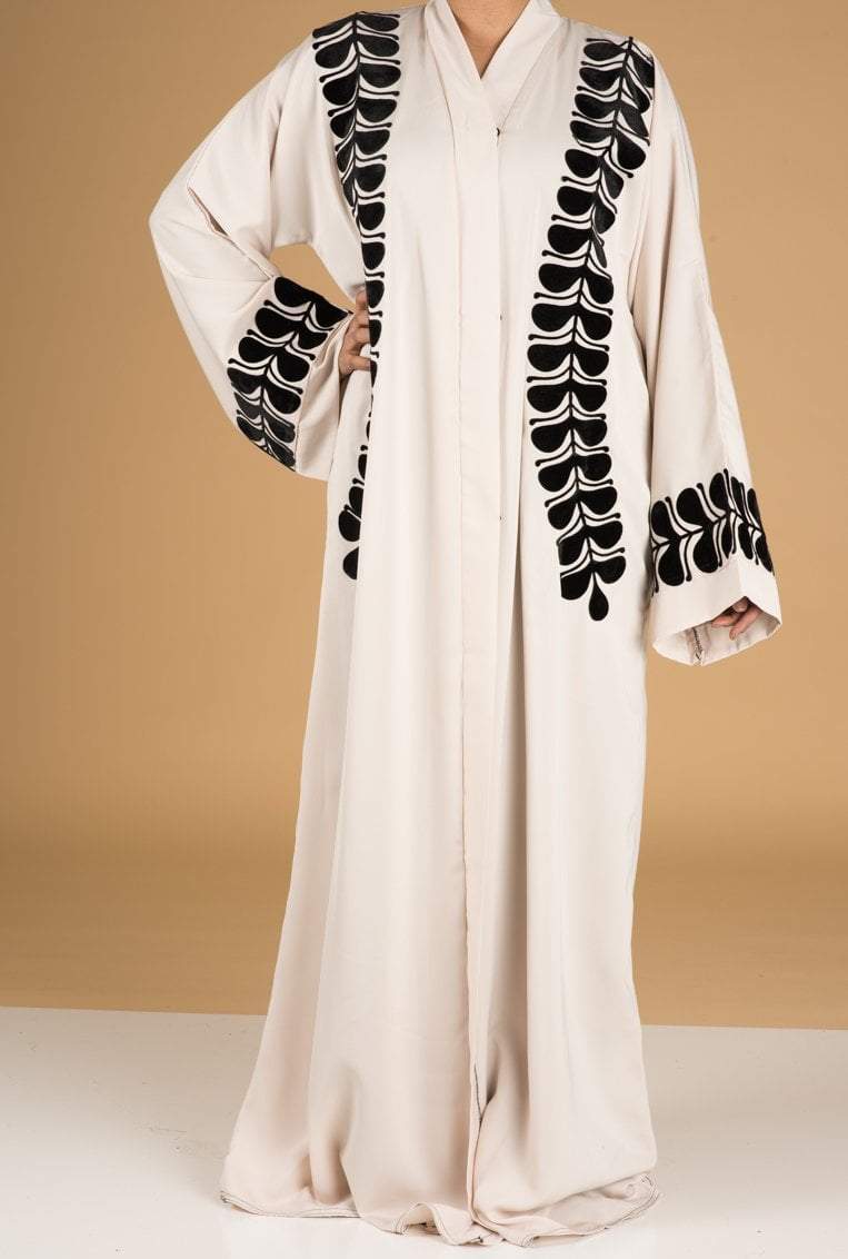 Ivory velvet burnout Kimono Abaya Kabayare