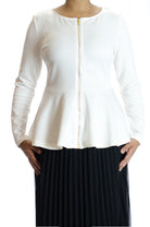 Ivory Zipper Peplum Top Kabayare