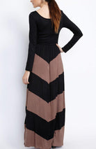 Khaki Chevron Maxi Dress Kabayare