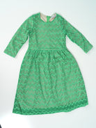 Kids Green Chevron Lace Dress Kabayare