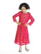 Kids Red Chevron Lace Dress Kabayare