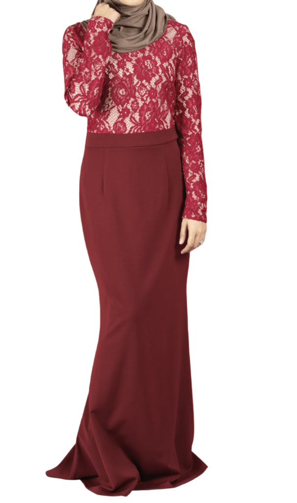 lace accent  Bodycon maxi Dress- Kabayare