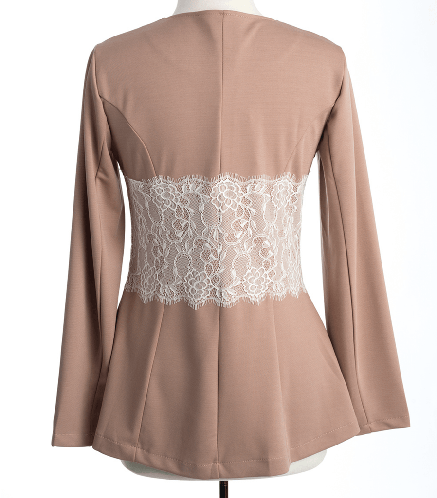 Lace Detail zipper Jacket Kabayare