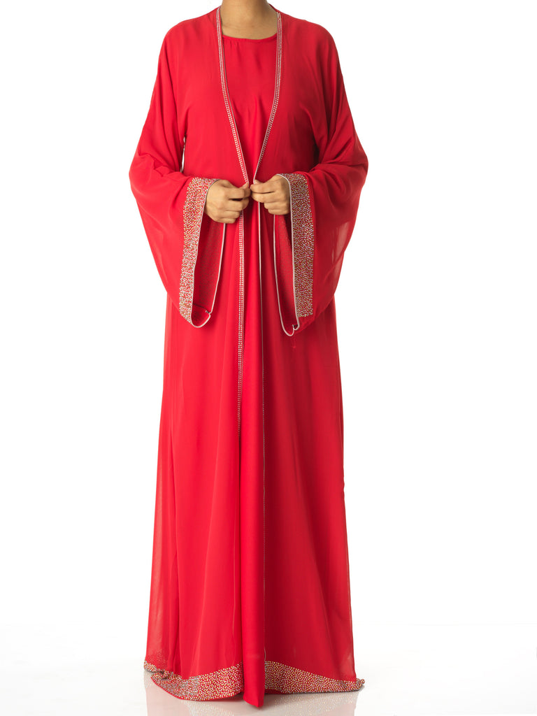 Lady in red abaya set Kabayare (6820068688050)
