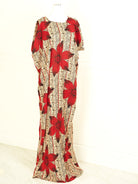 large red floral print bati dress KF