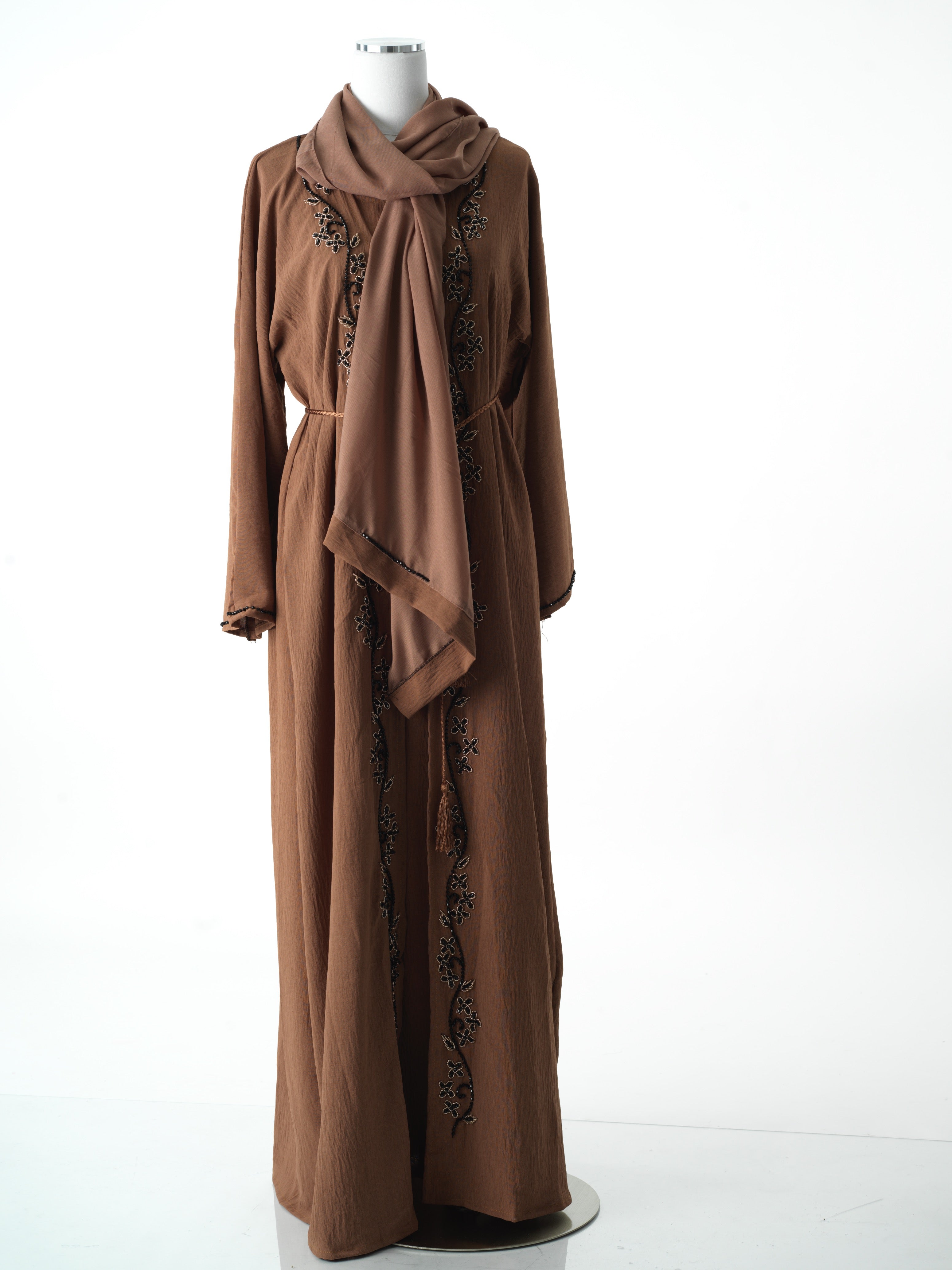 Latte lovers linen abaya Kabayare