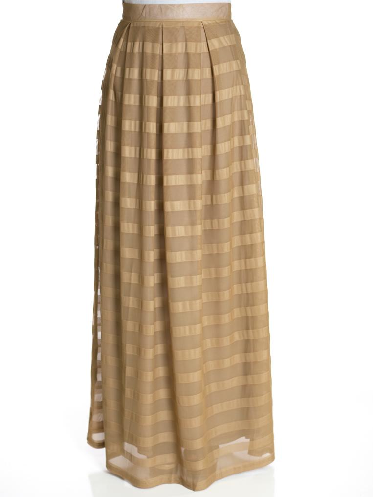 Latte Mesh Maxi Skirt Kabayare