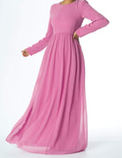 Lavender Pink Modern Chiffon Maxi dress Kabayare