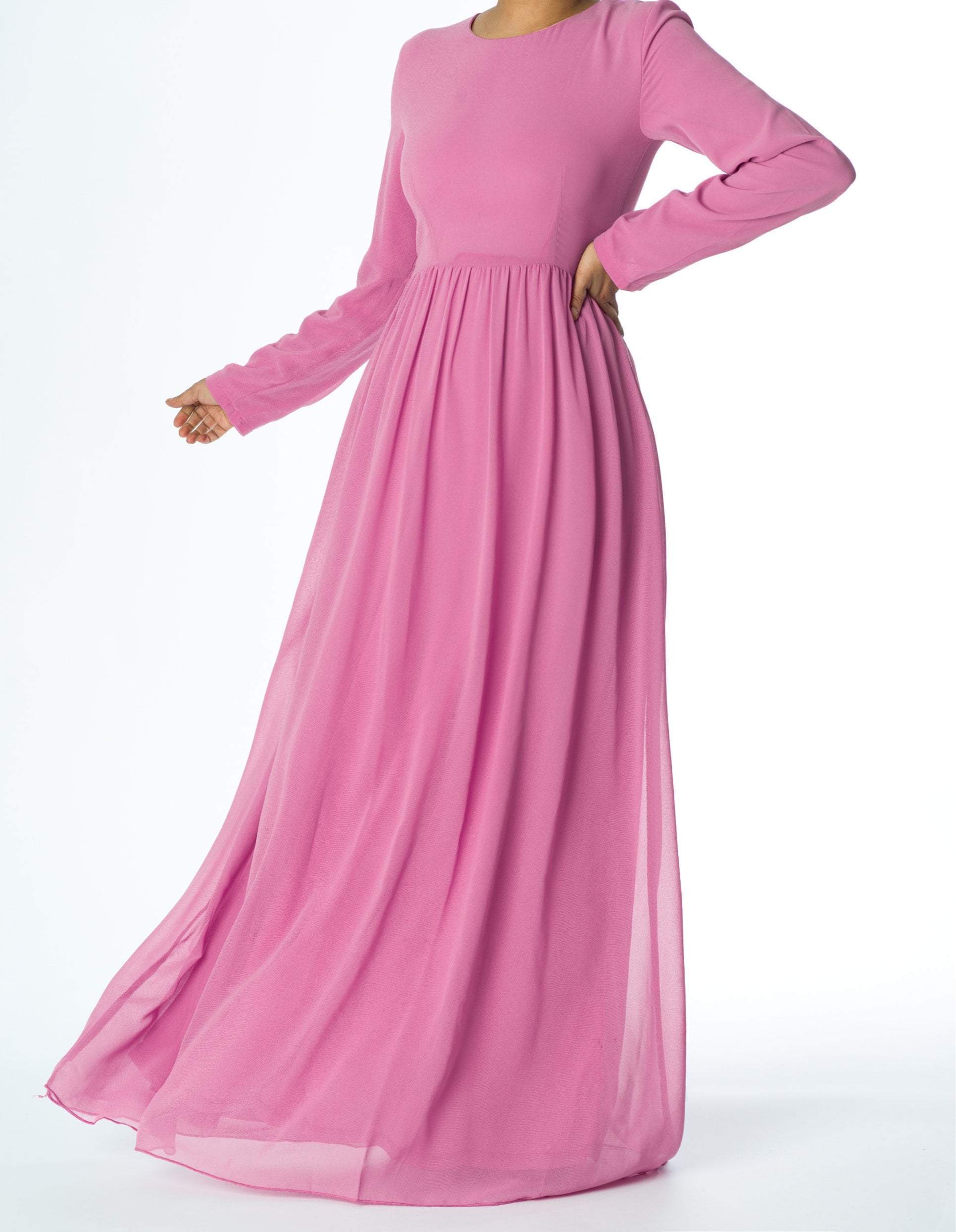 Lavender Pink Modern Chiffon Maxi dress Kabayare
