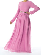 Lavender Pink Modern Chiffon Maxi dress Kabayare