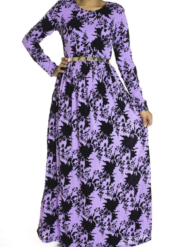 Lavender velvet burnout dress Kabayare