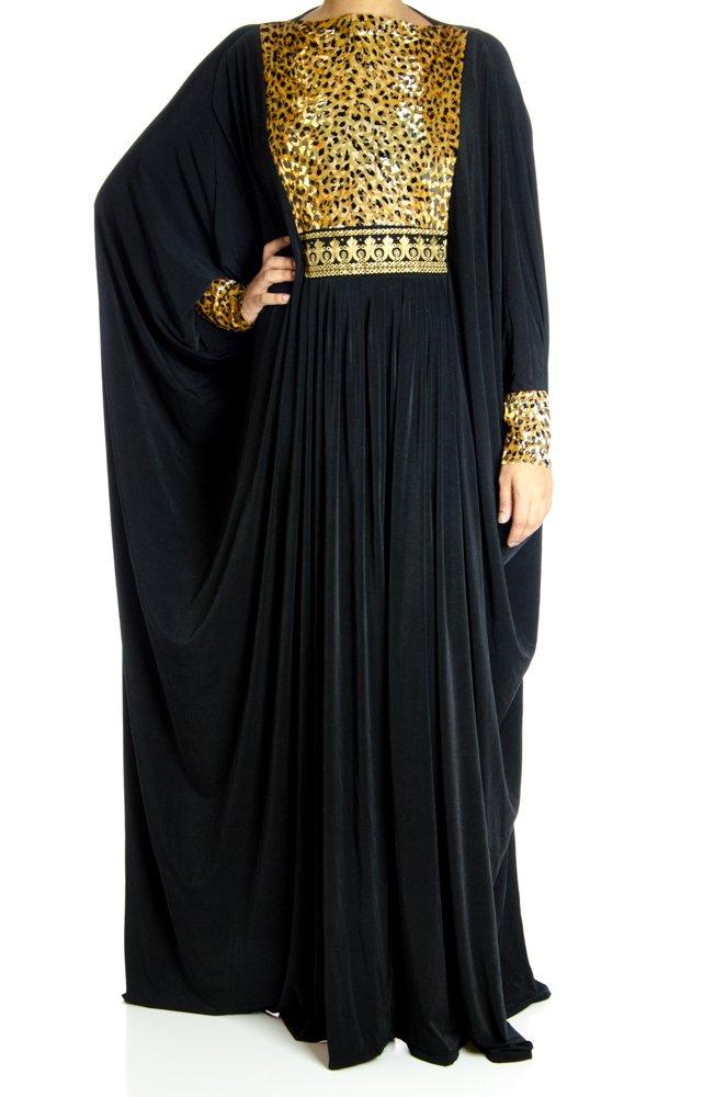 Leopard Butterfly Jersey Abaya Kabayare