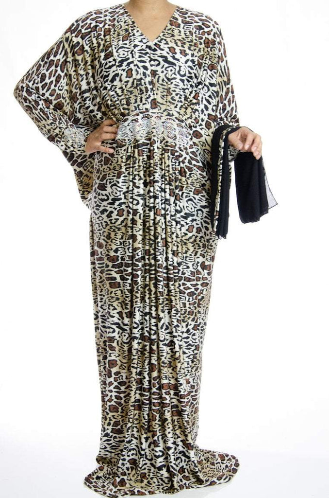 Leopardis Butterfly Jersey Abaya Kabayare