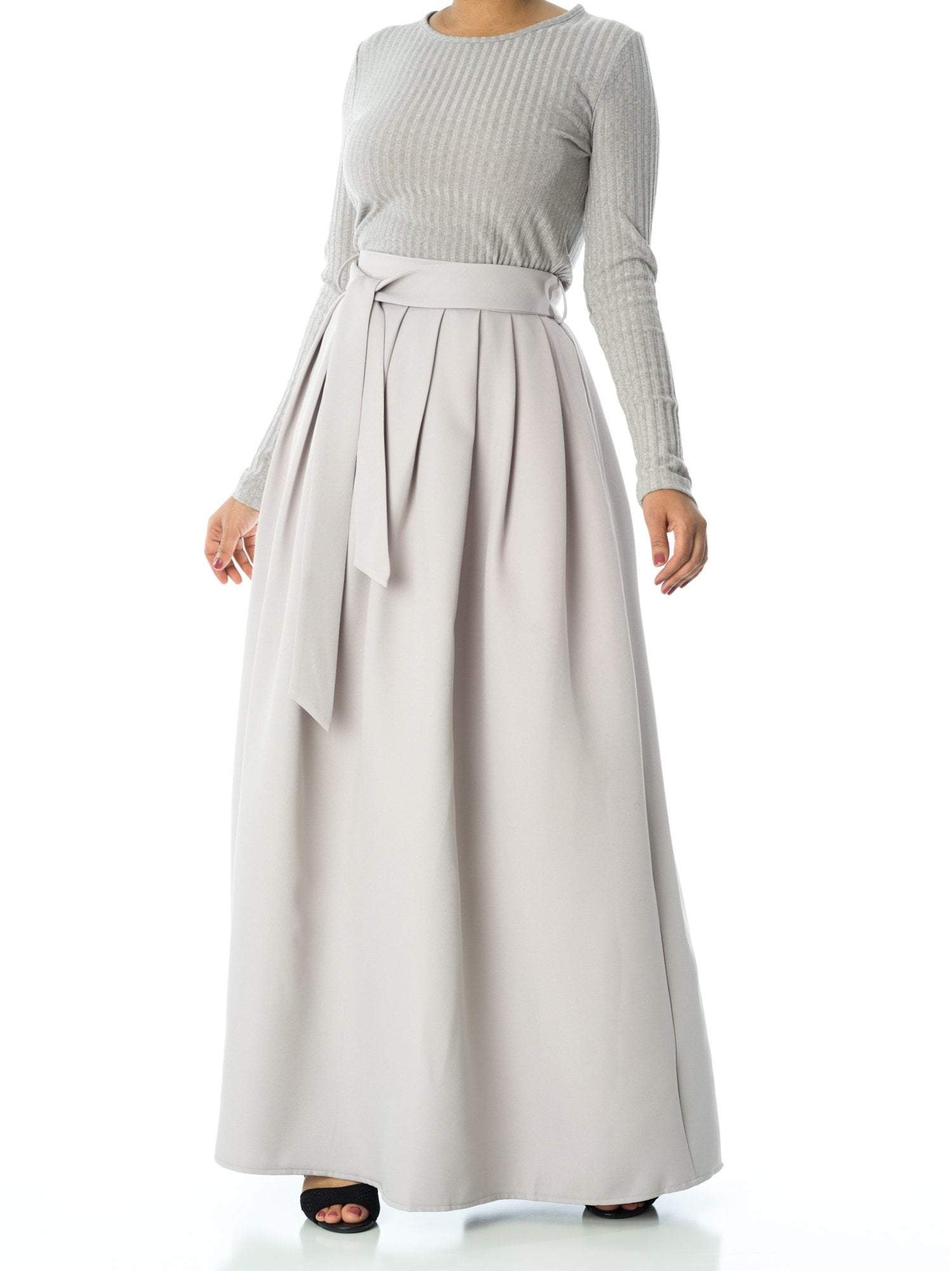 Light gray Fitted & flared skirt Kabayare