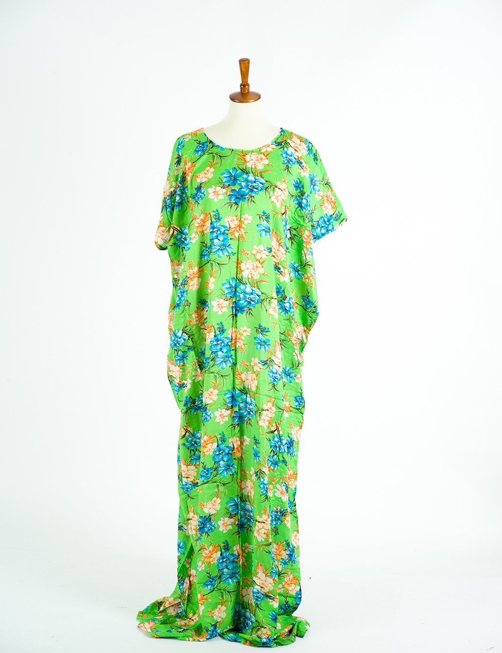 Lime and blue floral Bati Dress Kabayare
