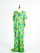 Lime and blue floral Bati Dress Kabayare