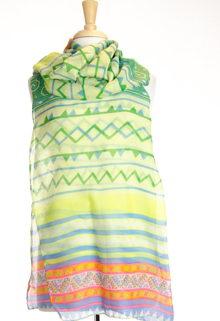 Lime Aztec Scarf Kabayare