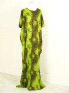 Lime cheetah print bati dress KF