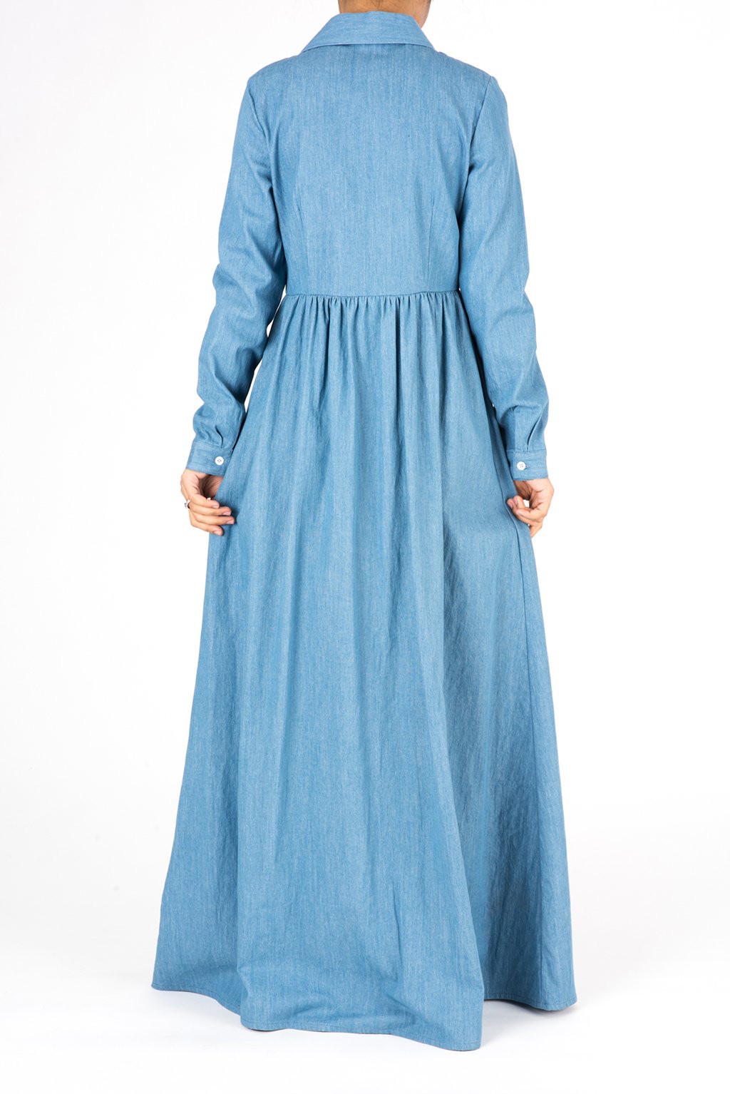 Long Sleeve Denim Maxi Dress Kabayare