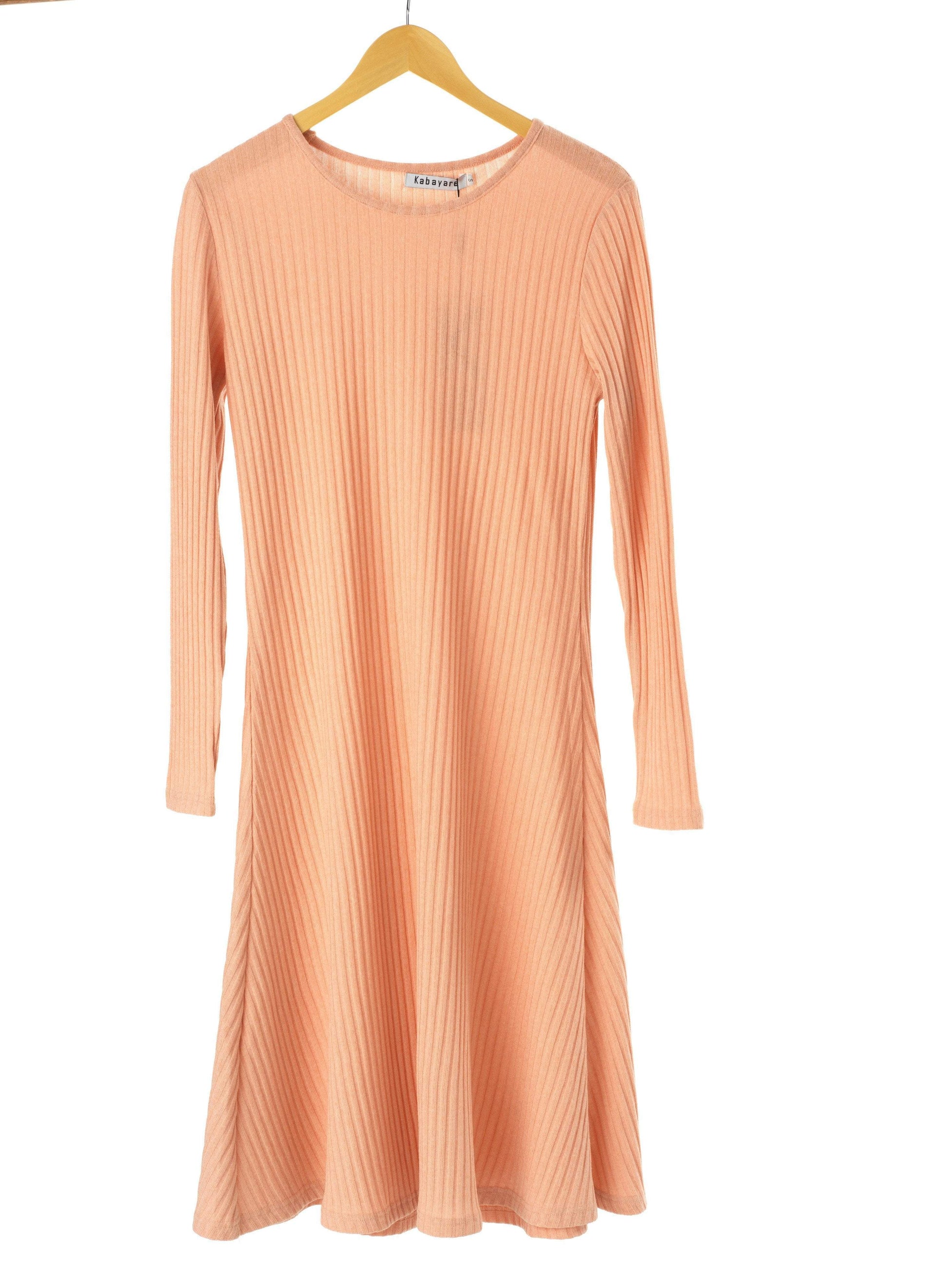 Long Sleeve Midi Sweater Dress | Dress | Kabayare LightSalmon / M