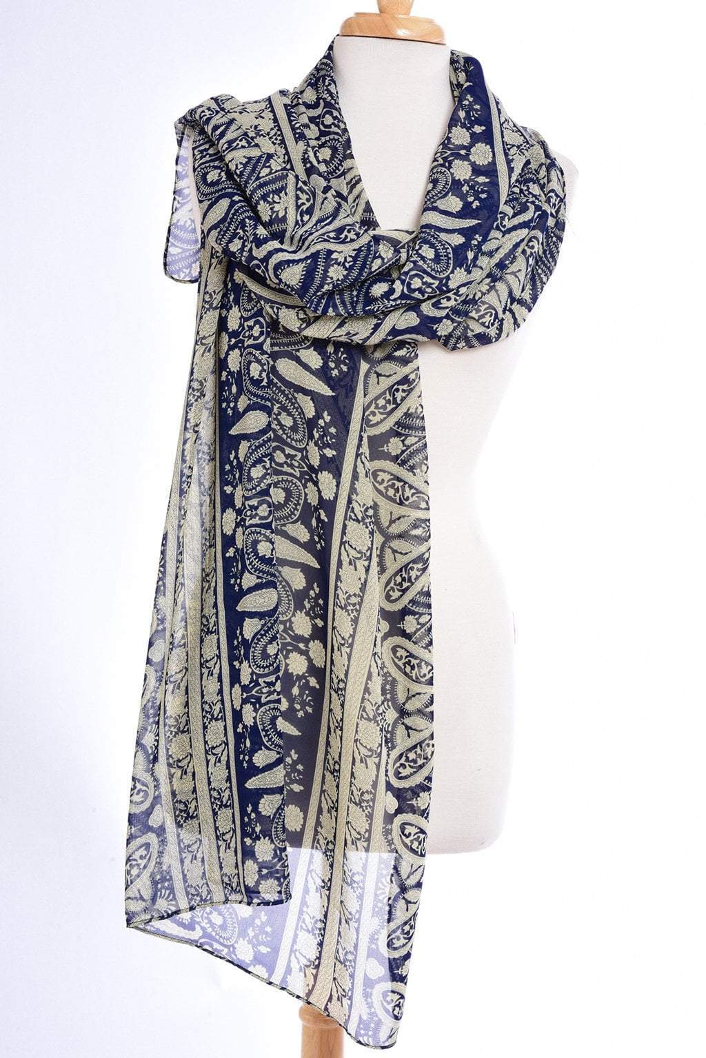 lovely Navy Digital Chiffon Hijab Kabayare