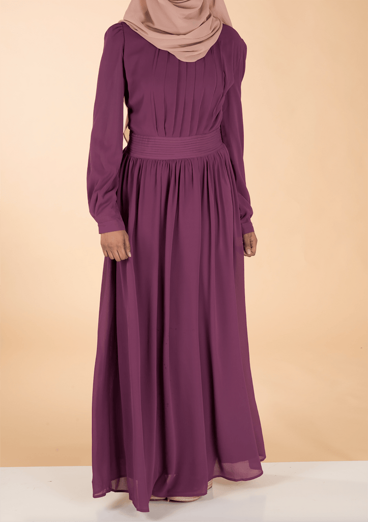 Magenta georgette chiffon dress Kabayare