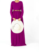 Magenta Milk Silk Maxi Dress Kabayare